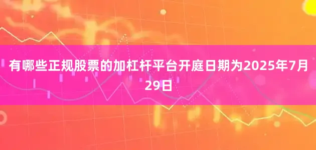 有哪些正规股票的加杠杆平台开庭日期为2025年7月29日